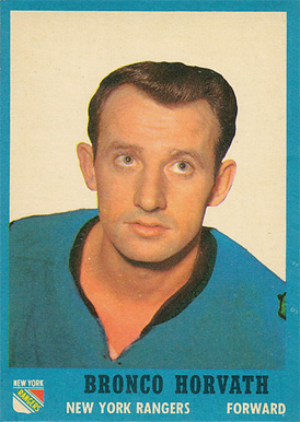 1962 Topps Bronco Horvath #63 Hockey Card