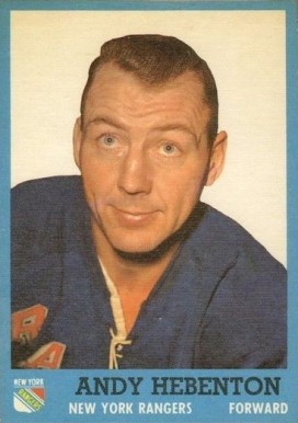 1962 Topps Andy Hebenton #54 Hockey Card
