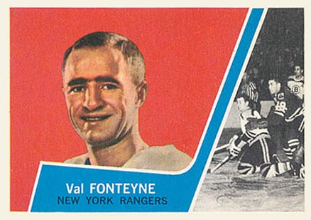 1963 Topps Val Fonteyne #61 Hockey Card