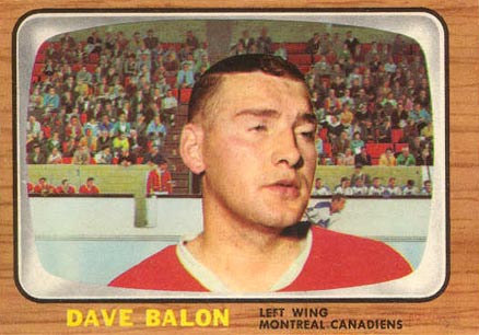 1966 Topps Dave Balon #74 Hockey Card