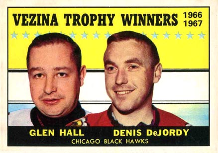 1967 Topps Hall & DeJordy #65 Hockey Card