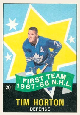1968 O-Pee-Chee Tim Horton #201 Hockey Card
