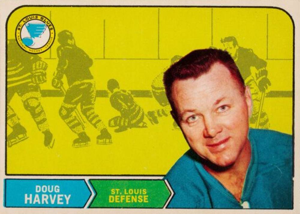 1968 O-Pee-Chee Doug Harvey #1 Hockey Card