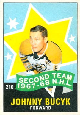 1968 O-Pee-Chee Johnny Bucyk #210 Hockey Card