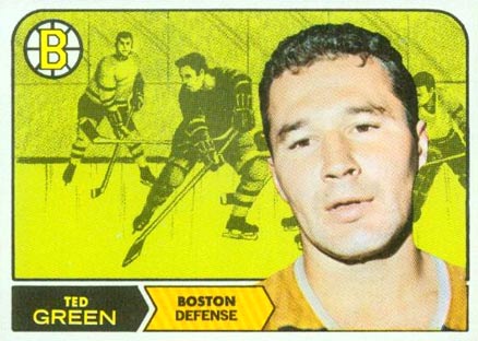 1968 O-Pee-Chee Ted Green #4 Hockey Card