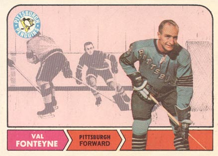 1968 Topps Val Fonteyne #109 Hockey Card