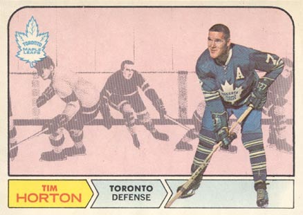 1968 Topps Tim Horton #123 Hockey Card