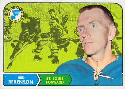 1968 Topps Red Berenson #114 Hockey Card