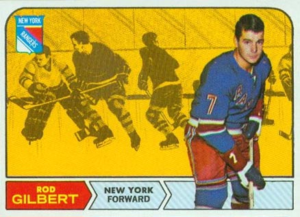 1968 Topps Rod Gilbert #72 Hockey Card