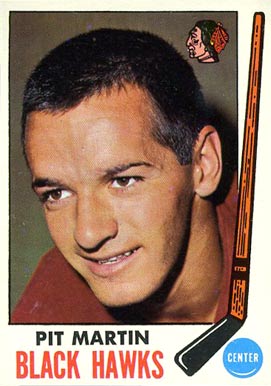 1969 Topps Pit Martin #75 Hockey Card