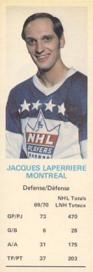 1970 Dad's Cookies Jacques Laperriere # Hockey Card