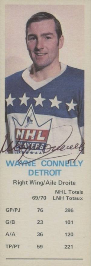 1970 Dad's Cookies Wayne Connelly # Hockey Card