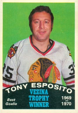 1970 O-Pee-Chee Tony Esposito-Vezina Trophy #250 Hockey Card
