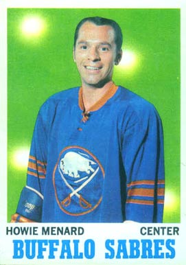 1970 Topps Howie Menard #124 Hockey Card