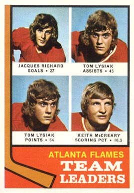 1974 O-Pee-Chee Flames Team Leaders #14 Hockey Card