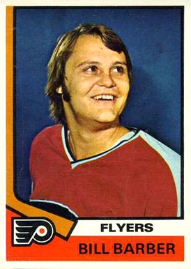 1974 O-Pee-Chee Bill Barber #8 Hockey Card