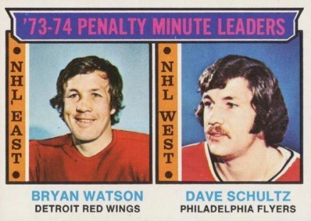 1974 O-Pee-Chee Penality Min. Leaders #5 Hockey Card