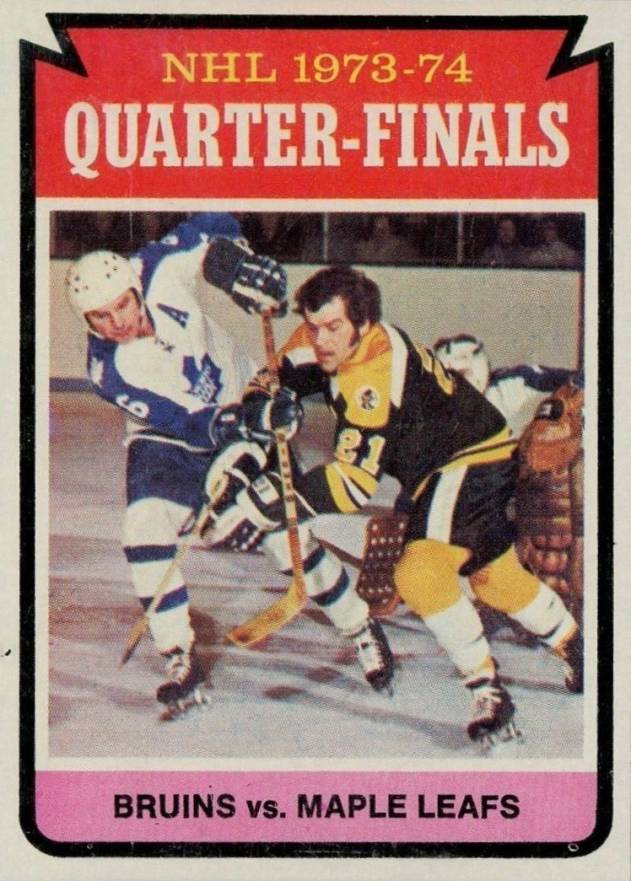 1974 Topps Quarter Finals-Bruins Sweep-Maple Leafs #211 Hockey Card