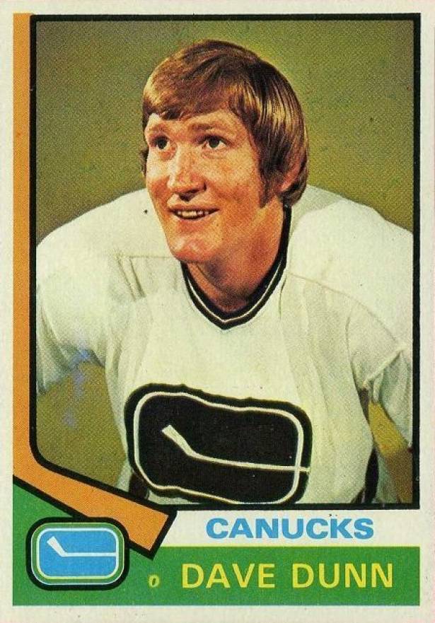 1974 Topps Dave Dunn #152 Hockey Card