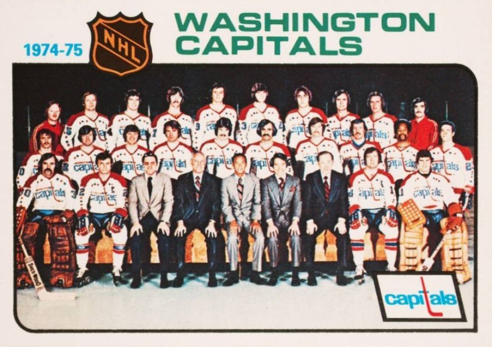 1975 O-Pee-Chee Capitals Team #98 Hockey Card