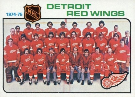1975 Topps Red Wings Team #87 Hockey Card