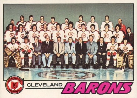 1977 O-Pee-Chee Barons Team #75 Hockey Card