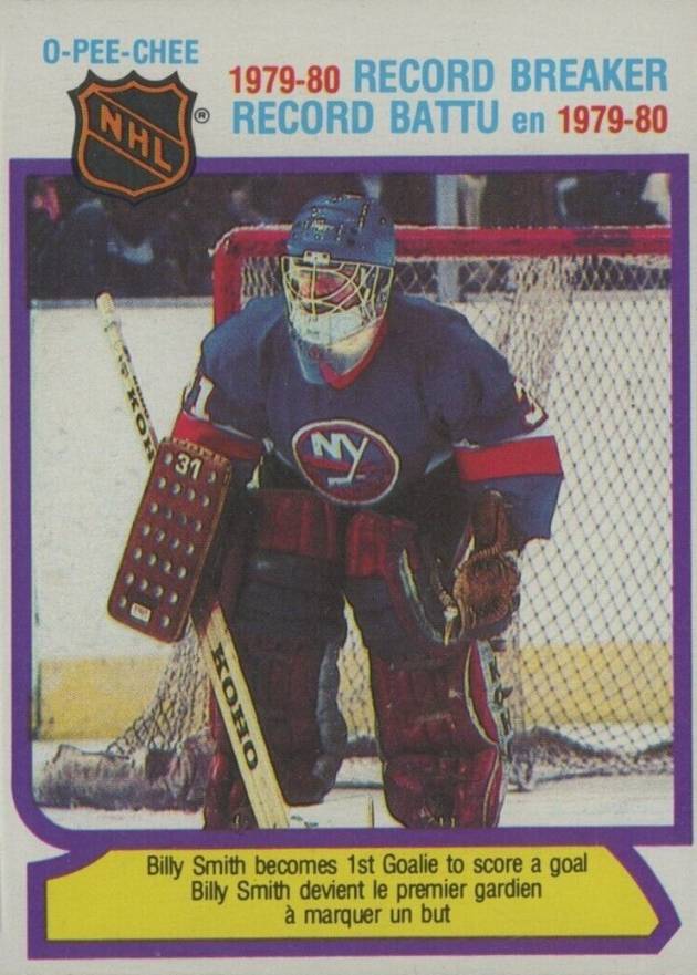1980 O-Pee-Chee Billy Smith #5 Hockey Card