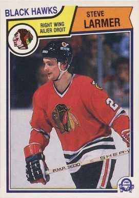 1983 O-Pee-Chee Steve Larmer #105 Hockey Card
