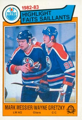1983 O-Pee-Chee Messier/Gretzky #23 Hockey Card