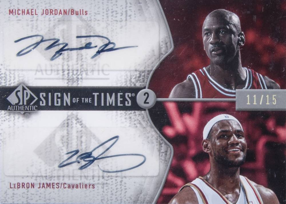 2006 SP Authentic Sign of the Times Dual Michael Jordan/LeBron James #SD-JJ Basketball Card