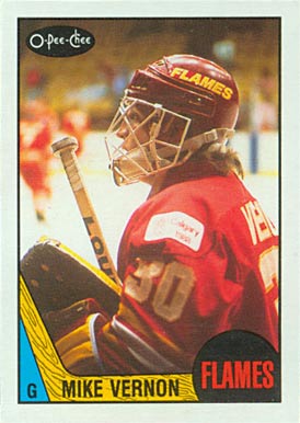1987 O-Pee-Chee Mike Vernon #215 Hockey Card
