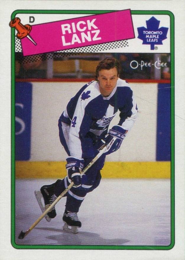 1988 O-Pee-Chee Rick Lanz #225 Hockey Card