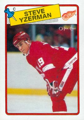 1988 O-Pee-Chee Steve Yzerman #196 Hockey Card