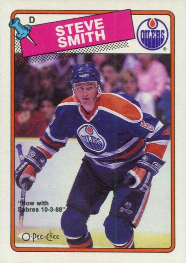 1988 O-Pee-Chee Steve Smith #252 Hockey Card