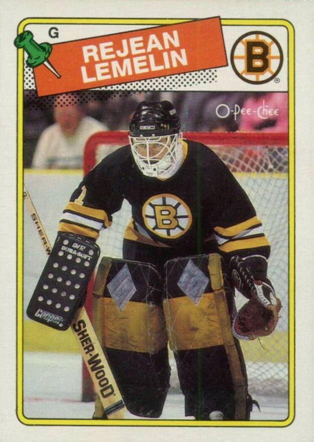 1988 O-Pee-Chee Rejean Lemelin #186 Hockey Card