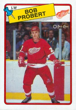 Bob Probert Signed 1988/89 Topps Rookie Card #181 Beckett Certified Red  Wings RC