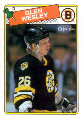 1988 O-Pee-Chee Glen Wesley #166 Hockey Card