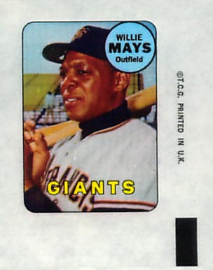 1969 Topps Decals Willie Mays # Baseball Card