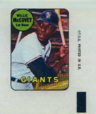 1969 Topps Decals Willie McCovey # Baseball Card
