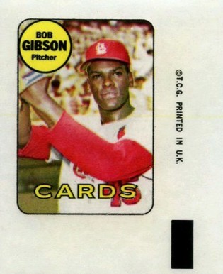 1969 Topps Decals Bob Gibson #12 Baseball Card