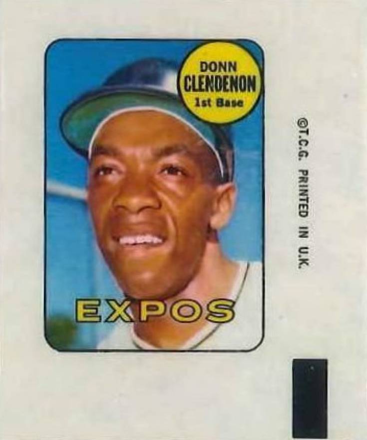 1969 Topps Decals Donn Clendenon # Baseball Card