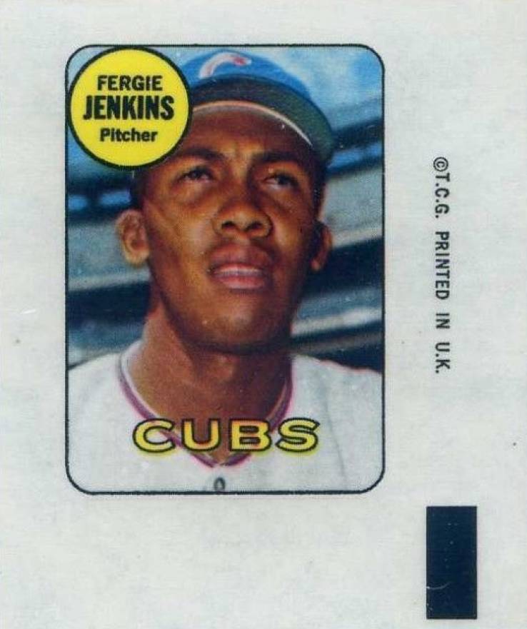 1969 Topps Decals Fergie Jenkins # Baseball Card
