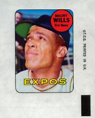 1969 Topps Decals Maury Wills #46 Baseball Card