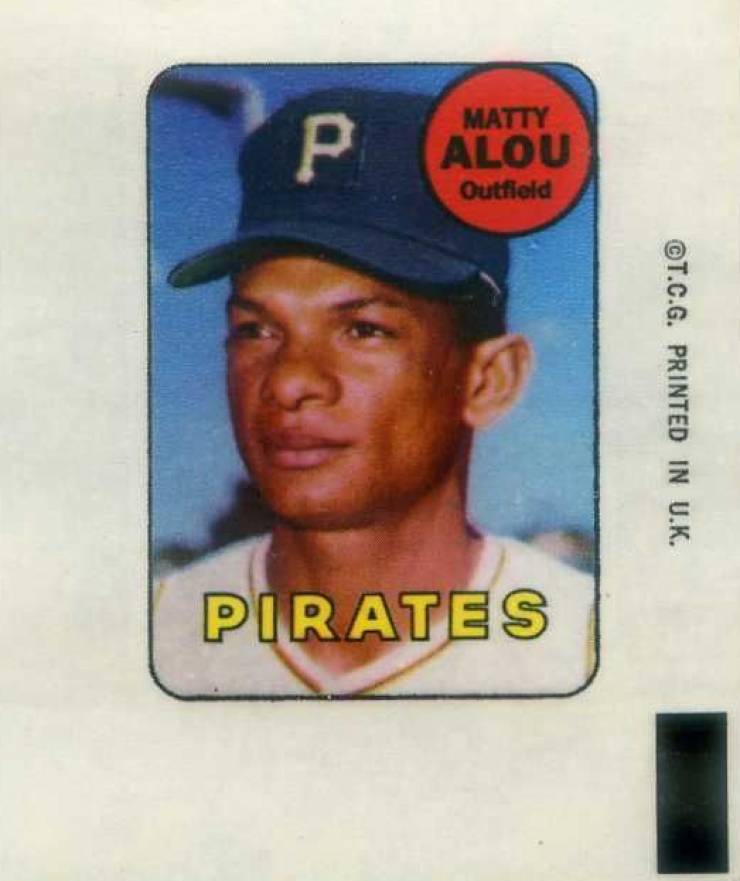 1969 Topps Decals Matty Alou # Baseball Card