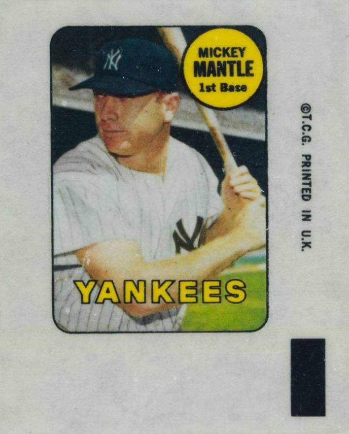 1969 Topps Decals Mickey Mantle # Baseball Card