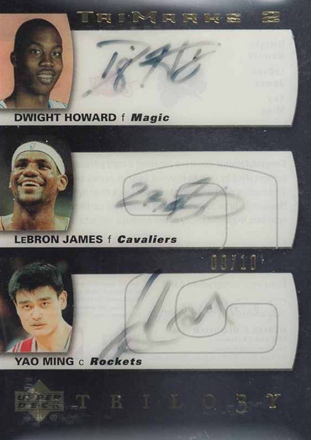 2004 Upper Deck Trilogy Trimarks 1 or 2 Dwight Howard/LeBron James/Yao Ming #TMHJM Basketball Card