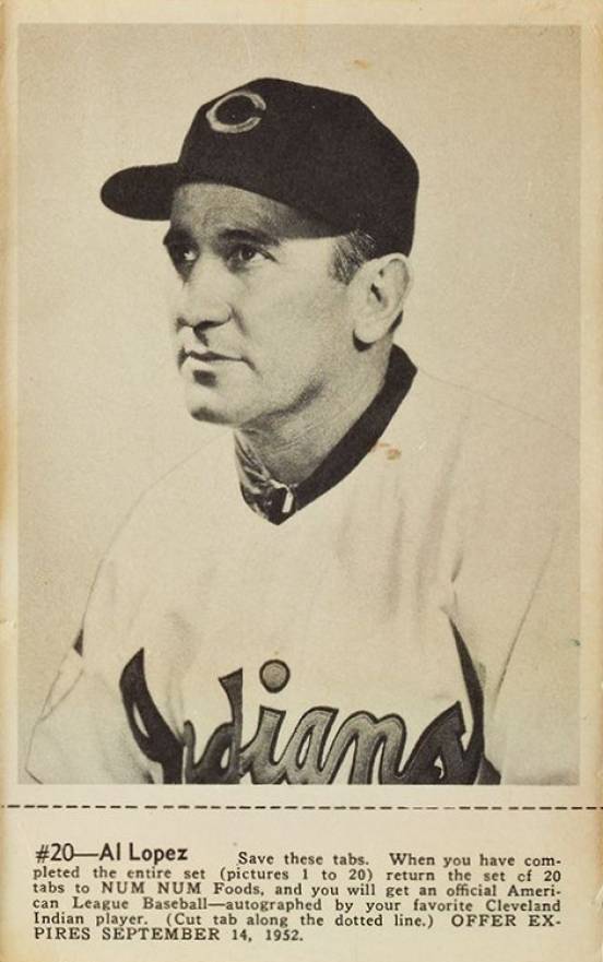 1952 Num Num Cleveland Indians Al Lopez #20 Baseball Card