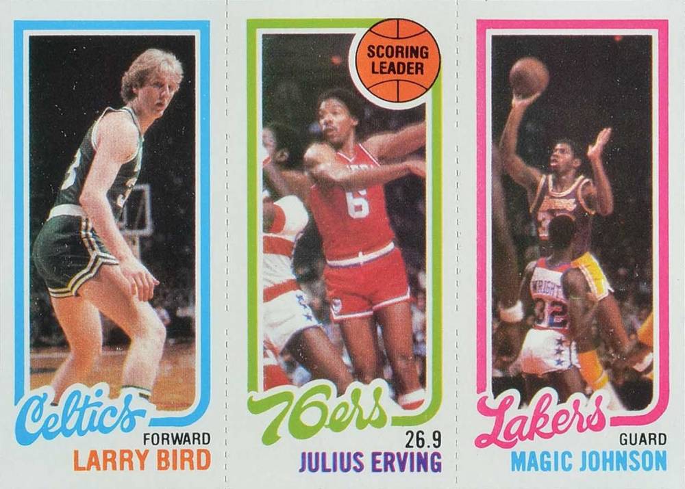 1980 Topps Bird/Erving/Johnson #16 Basketball Card