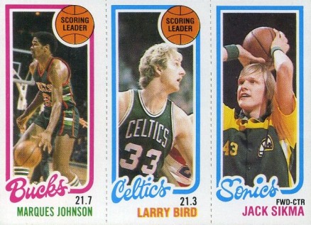 1980 Topps Johnson/Bird/Sikma #69 Basketball Card