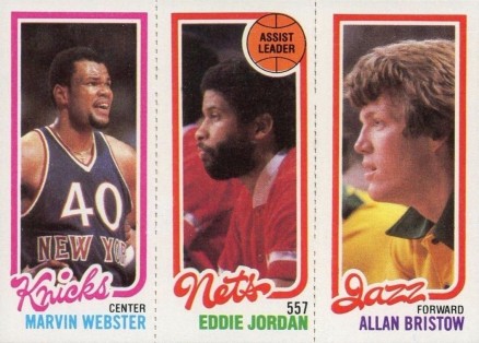 1980 Topps Webster/Jordan/Bristow #166 Basketball Card